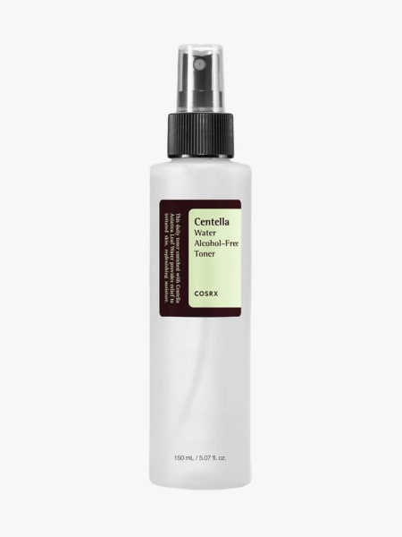 CosRx Centella Water Alcohol-Free Toner in branded component on a light gray background